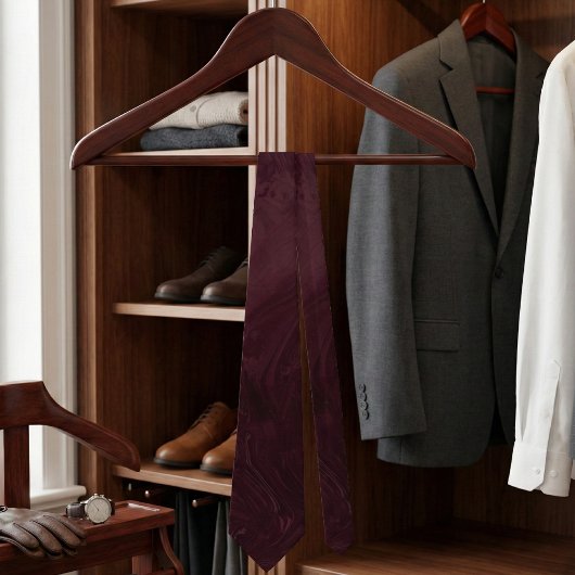 Elegant Burgundy Marble Swirl Pattern ネクタイ