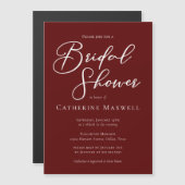 Elegant Burgundy Minimalist Bridal Shower マグネット招待状 (正面/裏面)