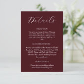 Elegant Burgundy Minimalist Wedding エンクロージャーカード (スタンド正面)