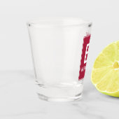 Elegant Burgundy Monogram Personalised ショットグラス (左)