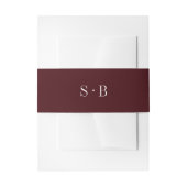 Elegant Burgundy Monogram Wedding  招待状ベリーバンド (正面例)