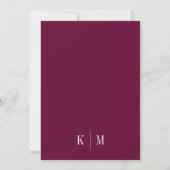 Elegant Burgundy Monogram Wedding 招待状 (裏面)