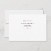 Elegant Burgundy Monogram Wedding RSVP Card (裏面)