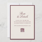 Elegant Burgundy Old Money All In One Wedding 招待状 (裏面)