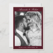 Elegant Burgundy Old Money Photo Wedding セーブザデート (正面)