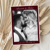 Elegant Burgundy Old Money Photo Wedding セーブザデート