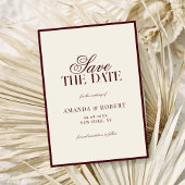 Elegant Burgundy Old Money Wedding セーブザデート