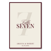 Elegant Burgundy Old Money Wedding テーブルナンバー (正面)