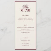 Elegant Burgundy Old Money Wedding メニュー (正面)