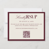 Elegant Burgundy Old Money Wedding 出欠カード (正面)