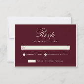 Elegant Burgundy Old Money Wedding 出欠カード (正面)