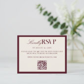 Elegant Burgundy Old Money Wedding 出欠カード (スタンド正面)