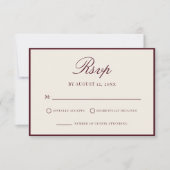 Elegant Burgundy Old Money Wedding 出欠カード (正面)