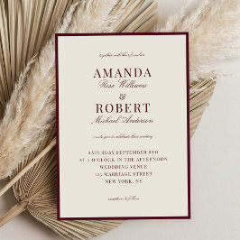 Elegant Burgundy Old Money Wedding 招待状