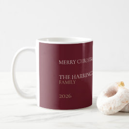 Elegant Burgundy Personalized Family Christmas Mug コーヒーマグカップ