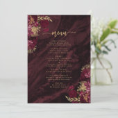 Elegant Burgundy Red Gold Floral Wedding メニュー (スタンド正面)