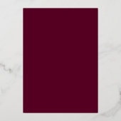 Elegant Burgundy Red  "MARIGOLD" Table Number 箔シーズンカード (裏面)