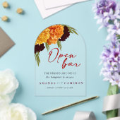 Elegant Burgundy Red  "MARIGOLD" Wedding Open Bar アクリル招待状 (インサイチュ (ウェディング))