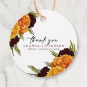 Elegant Burgundy Red "MARIGOLD" Wedding Thank You  フェイバータグ (裏面)