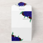 Elegant Burgundy Red Navy  Blue "MARIGOLD" Wedding オールインワン招待状 (外側)