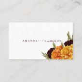 Elegant Burgundy Red Watercolor "MARIGOLD" プレイスカード (裏面)