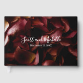 Elegant Burgundy Romantic Rose Guest Book ゲストブック (正面)