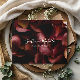 Elegant Burgundy Romantic Rose Guest Book ゲストブック