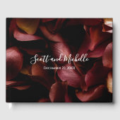 Elegant Burgundy Romantic Rose Guest Book ゲストブック (正面)