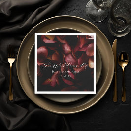 Elegant Burgundy Romantic Rose Paper Napkin スタンダードランチョンナプキン