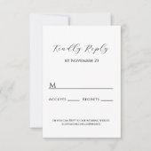 Elegant Burgundy Romantic Rose Response Card 出欠カード (正面)