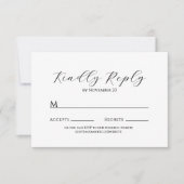 Elegant Burgundy Romantic Rose RSVP Card (正面)