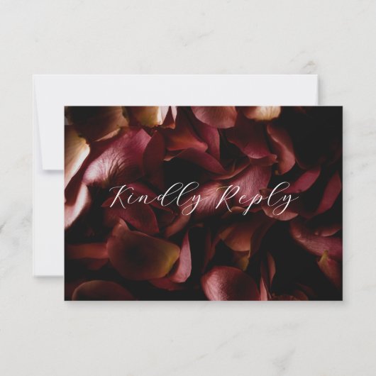 Elegant Burgundy Romantic Rose RSVP Card (裏面)