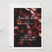 Elegant Burgundy Romantic Rose Save The Date Card (正面)