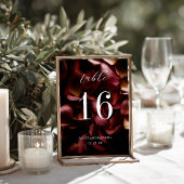 Elegant Burgundy Romantic Rose Table Number Card テーブルナンバー