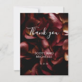 Elegant Burgundy Romantic Rose Thank You Card サンキューカード (正面)