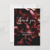 Elegant Burgundy Romantic Rose Thank You Card サンキューカード (正面)
