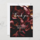 Elegant Burgundy Romantic Rose Thank You Card サンキューカード (正面)