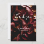 Elegant Burgundy Romantic Rose Thank You Card ノートカード (正面)