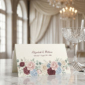 Elegant Burgundy Rose Chic Wedding プレイスカード