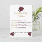 Elegant Burgundy Rose & Gold Wedding Day Timeline  (スタンド正面)