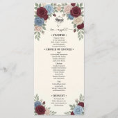 Elegant Burgundy Roses Wedding Menu メニュー (正面)