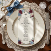 Elegant Burgundy Roses Wedding Menu メニュー