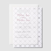 Elegant Burgundy Script Wedding ベラム紙招待状 (オフセット (招待状))