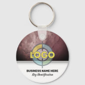 Elegant Burgundy Stone Modern Branding Custom Logo キーホルダー (正面)