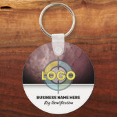 Elegant Burgundy Stone Modern Branding Custom Logo キーホルダー (正面)