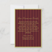 Elegant Burgundy Stripe Wedding Thank You Card サンキューカード (裏面)