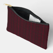Elegant Burgundy Tartan アクセサリーポーチ (見開き)