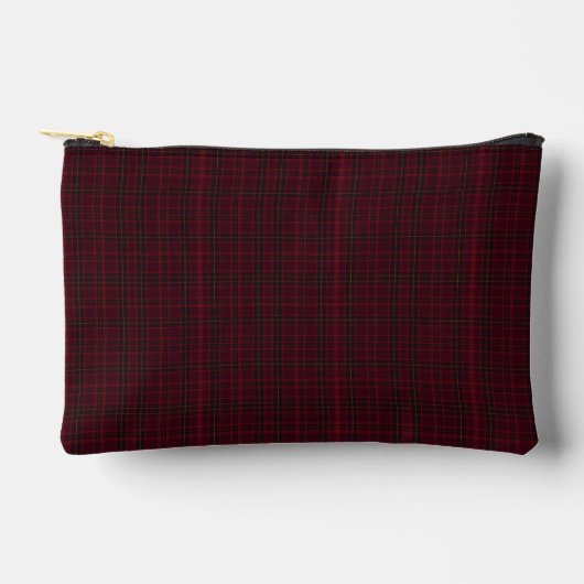 Elegant Burgundy Tartan アクセサリーポーチ (正面)