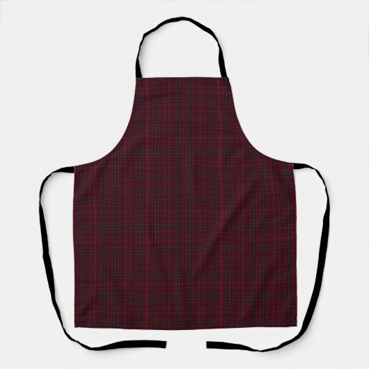 Elegant Burgundy Tartan エプロン (正面)