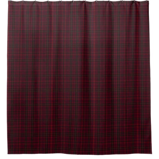 Elegant Burgundy Tartan シャワーカーテン (正面)